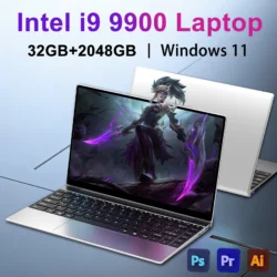 Ultra Slim 14.1 Inch Laptop Intel Core I9-9900 32GB RAM 2TB SSD for Gaming Office Study Windows 11 Pro FHD 1920*1080