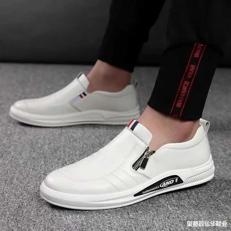 2024 New Casual Leather Shoes Men Fashion Loafers Autumn Slipon Flat Brand Business Shoes Man Sneakes Comfort Moccasins Zapatos - Image 3