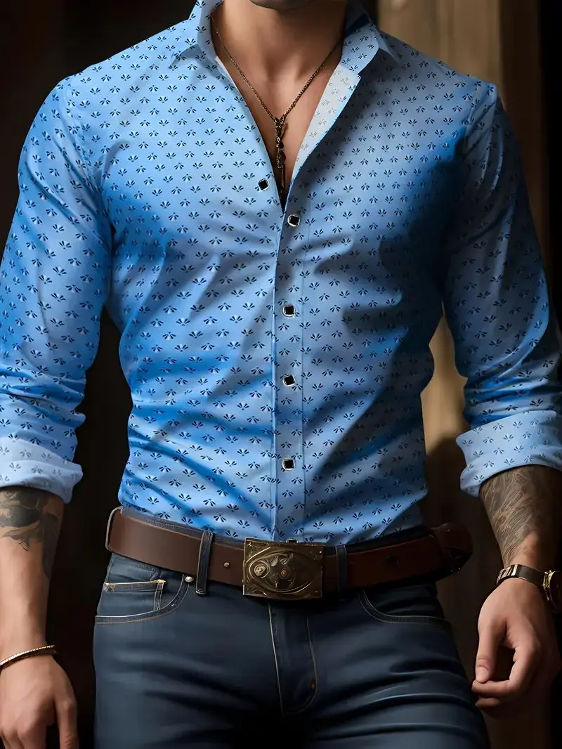 Recommended Selection of Men's Shirts, Long Sleeved Button Up Shirts, Business Shirts, Daily Wear, Trendy Tops - Image 12