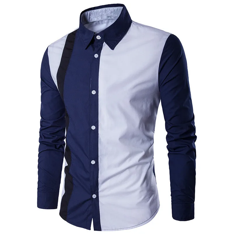 2025 new men's simple fashion long sleeve button down shirt casual lapel 3d design spring/autumn streetwear outdoor tops - Image 2