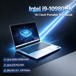 Intel Core i9 10980HK 14.1 Inch Pro Laptop 8C 16T 2.4GHz Base 5.3GHz Boost 16MB 45W 32GB RAM 2TB M.2 SSD Gaming Office