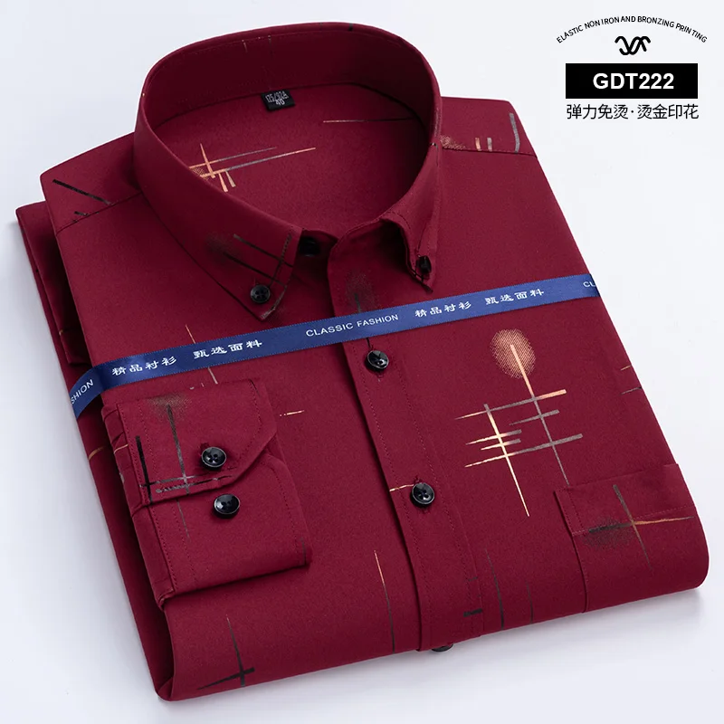 New Plaid Shirts For Men Long Sleeve Non-iron Anti-wrink Fashion Seasons Thin Easy Care Soft Smart Slim Fit Business Dress Shirt - Image 22