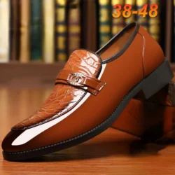 Pointed Toe Dress Shoes for Man Luxury Patent Leather Men Party Wedding Shoes Fashion