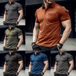 2026 New Men's Polo Shirt Short Sleeve Casual Slim Fit Color Blocking T-shirts England Style Streetwear Polos for Men's Fashion