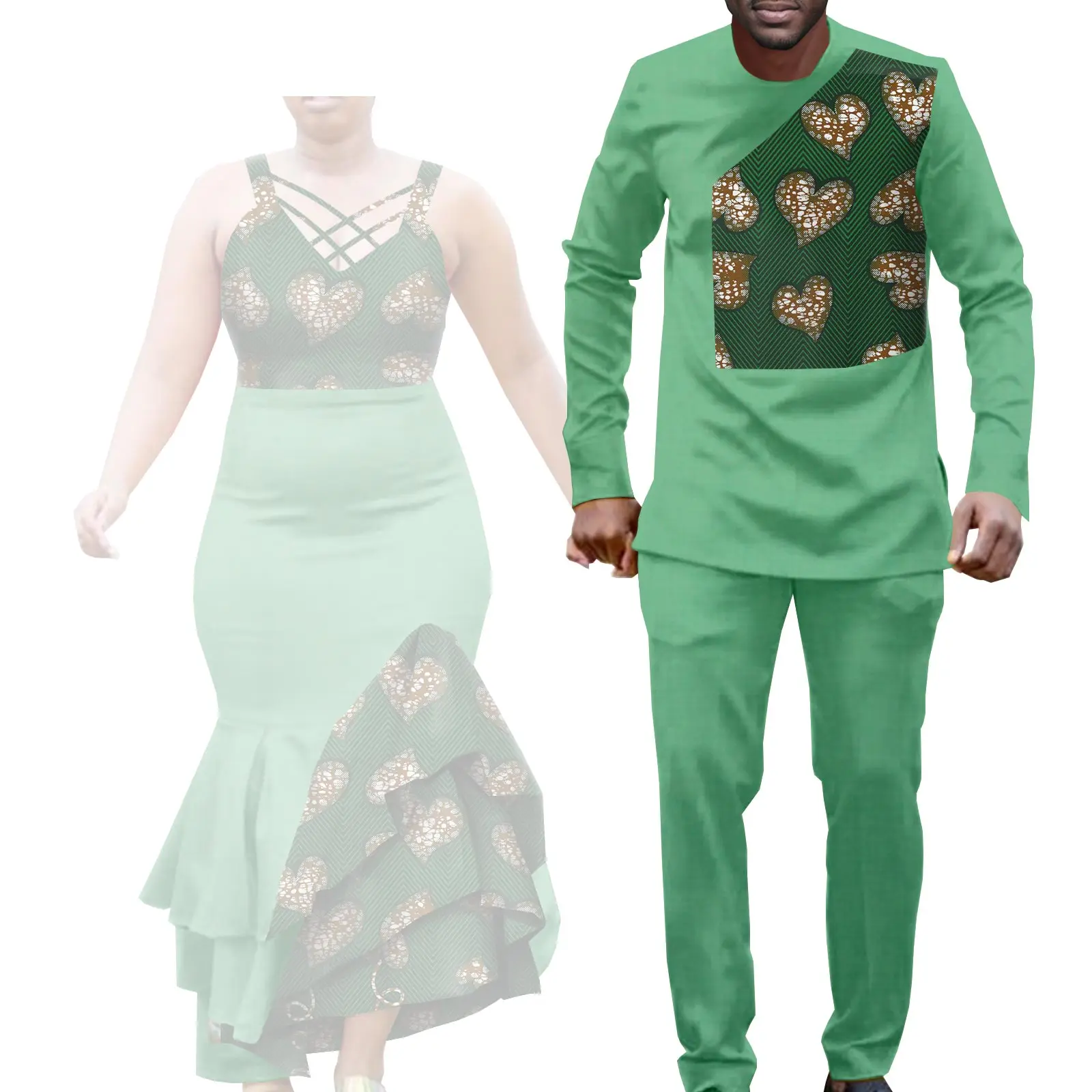 African Clothes for Couple Print Long Dresses for Women Dashiki Men Outfits Shirts and Pants 2 Piece Sets for Wedding A21C005 - Image 29