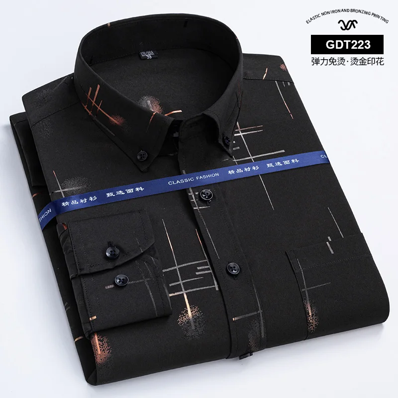 New Plaid Shirts For Men Long Sleeve Non-iron Anti-wrink Fashion Seasons Thin Easy Care Soft Smart Slim Fit Business Dress Shirt - Image 19