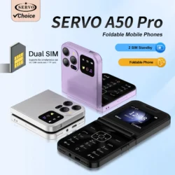 SERVO A50 PRO Flip Mobile Phone 2.4" Speed Dial Automatic Call Recording Blacklist 2 SIM Camera 2G Flashlight  Button Cellphones