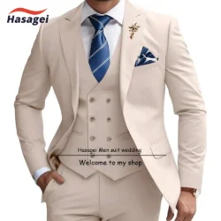 Formal Men's Suits 3 Piece Slim Fit Jacket Vest Pants Suit Set Wedding Groommen Tuxedo Business Men Suits