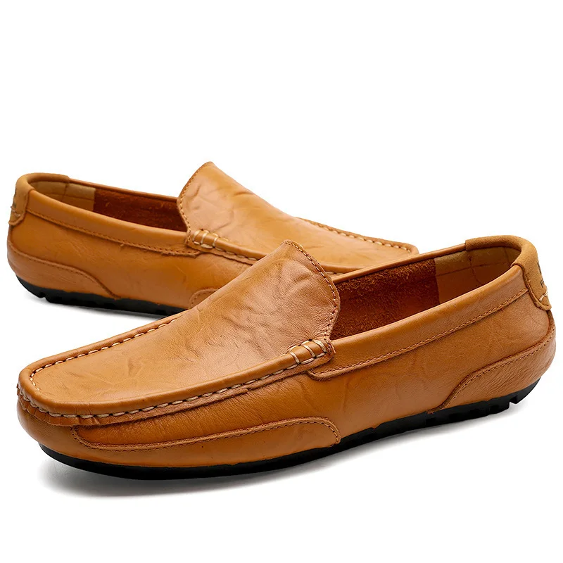Shoes Leather Men Luxury Trendy Casual Slip on Formal Loafers Men Moccasins Italian Black Male Driving Shoes Sneakers Plus Size - Image 8