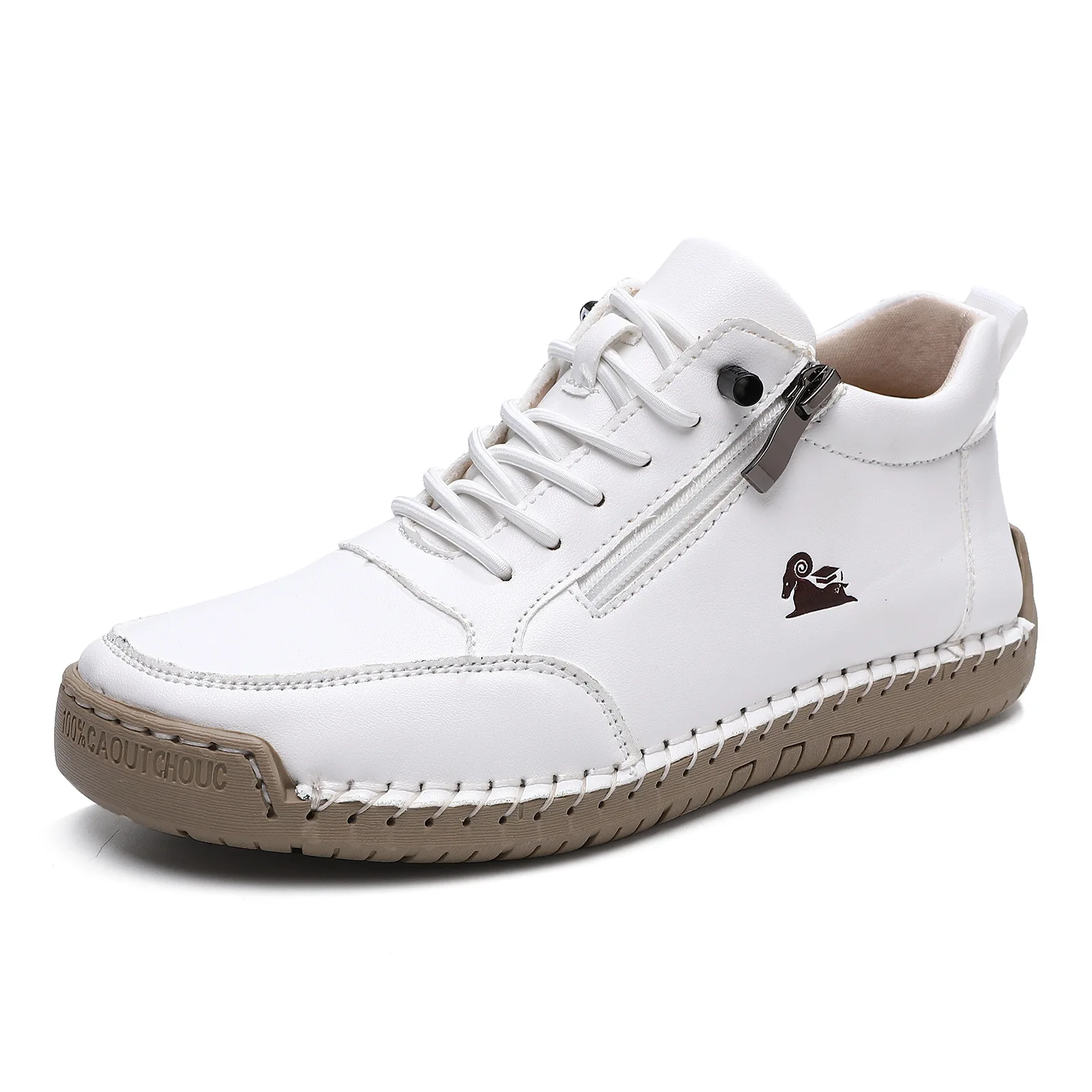 Women Sports Shoes 2026 New Outdoor Hiking Flat Bottomed Comfortable Casual Driving Shoes Soft Sole Zipper Fashion Leather Shoes - Image 8