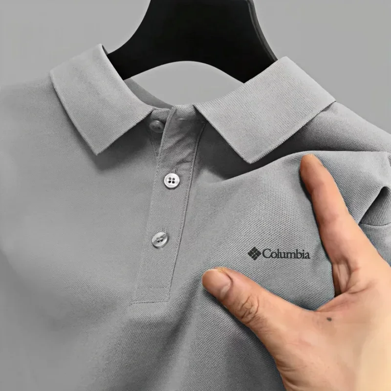 Men's short sleeved polo shirt high-end brand embroidered top 2026 summer new solid color comfortable and casual lapel T-shirt - Image 4