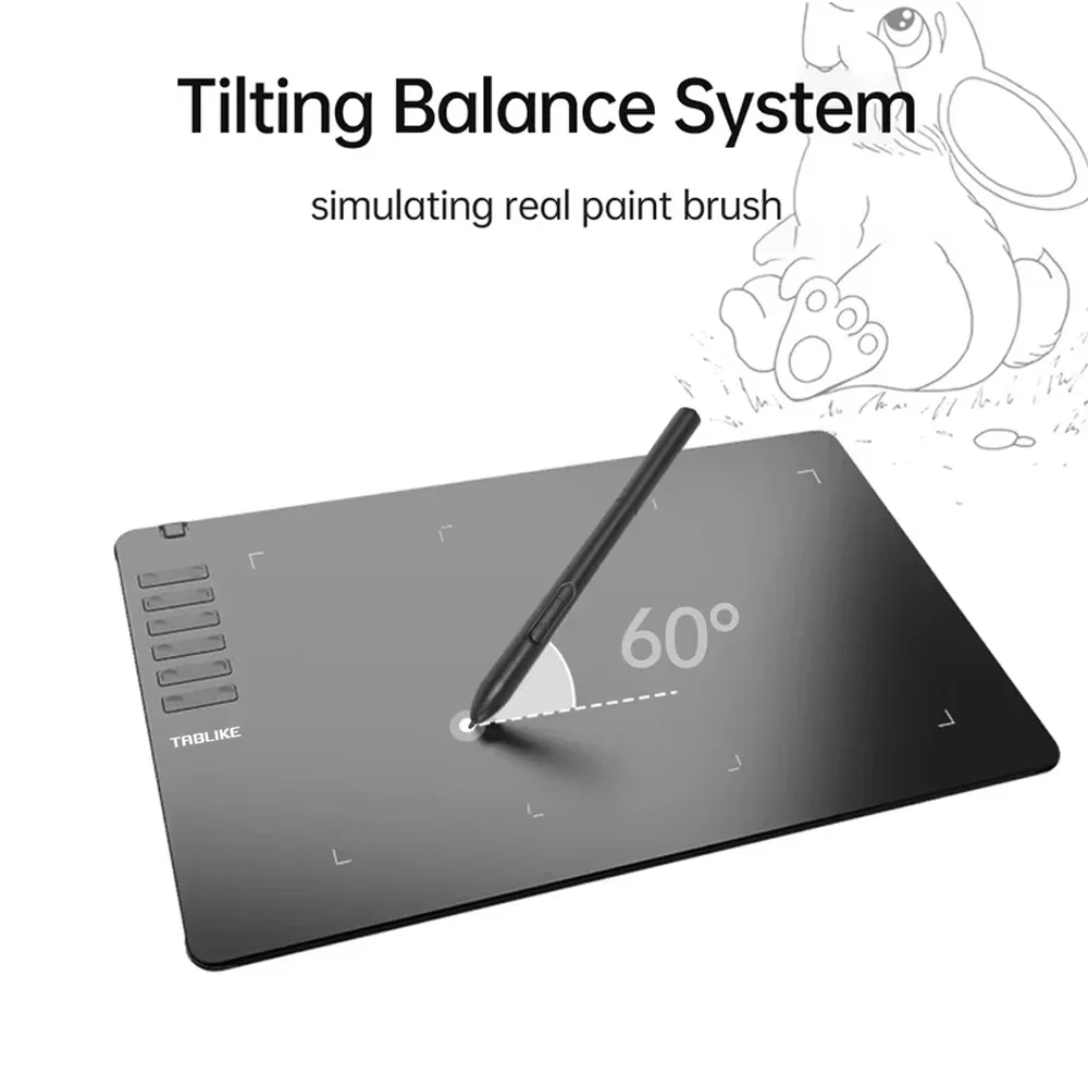 TABLIKE Drawing Tablet – 8192-Level Battery-Free Stylus - Image 3