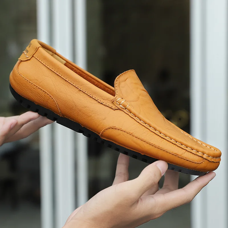 Shoes Leather Men Luxury Trendy Casual Slip on Formal Loafers Men Moccasins Italian Black Male Driving Shoes Sneakers Plus Size - Image 2
