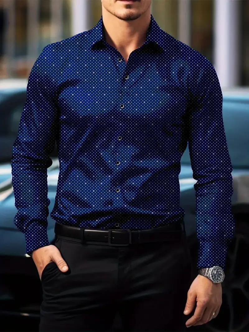 Recommended Selection of Men's Shirts, Long Sleeved Button Up Shirts, Business Shirts, Daily Wear, Trendy Tops - Image 2
