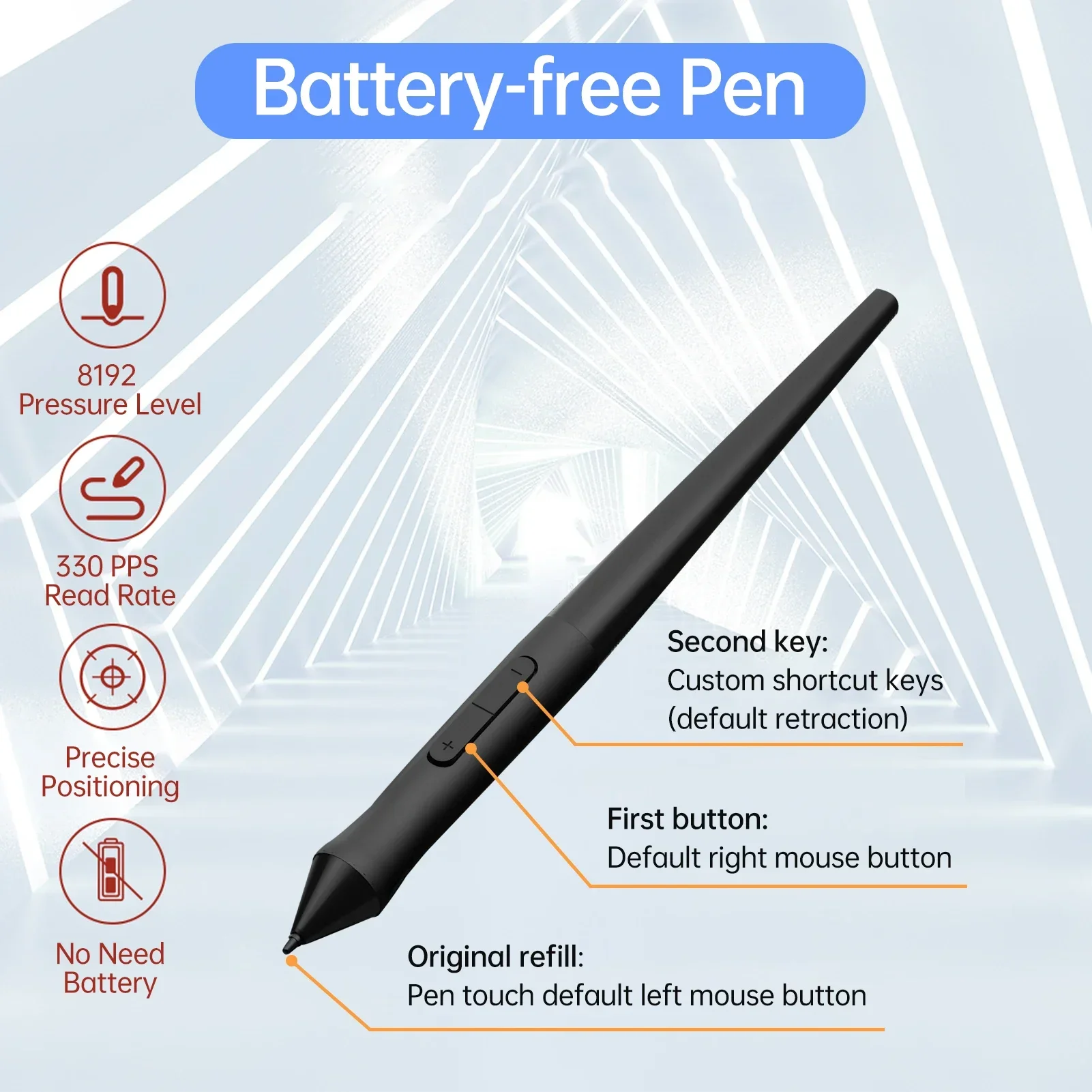 TABLIKE Drawing Tablet – 8192-Level Battery-Free Stylus - Image 2