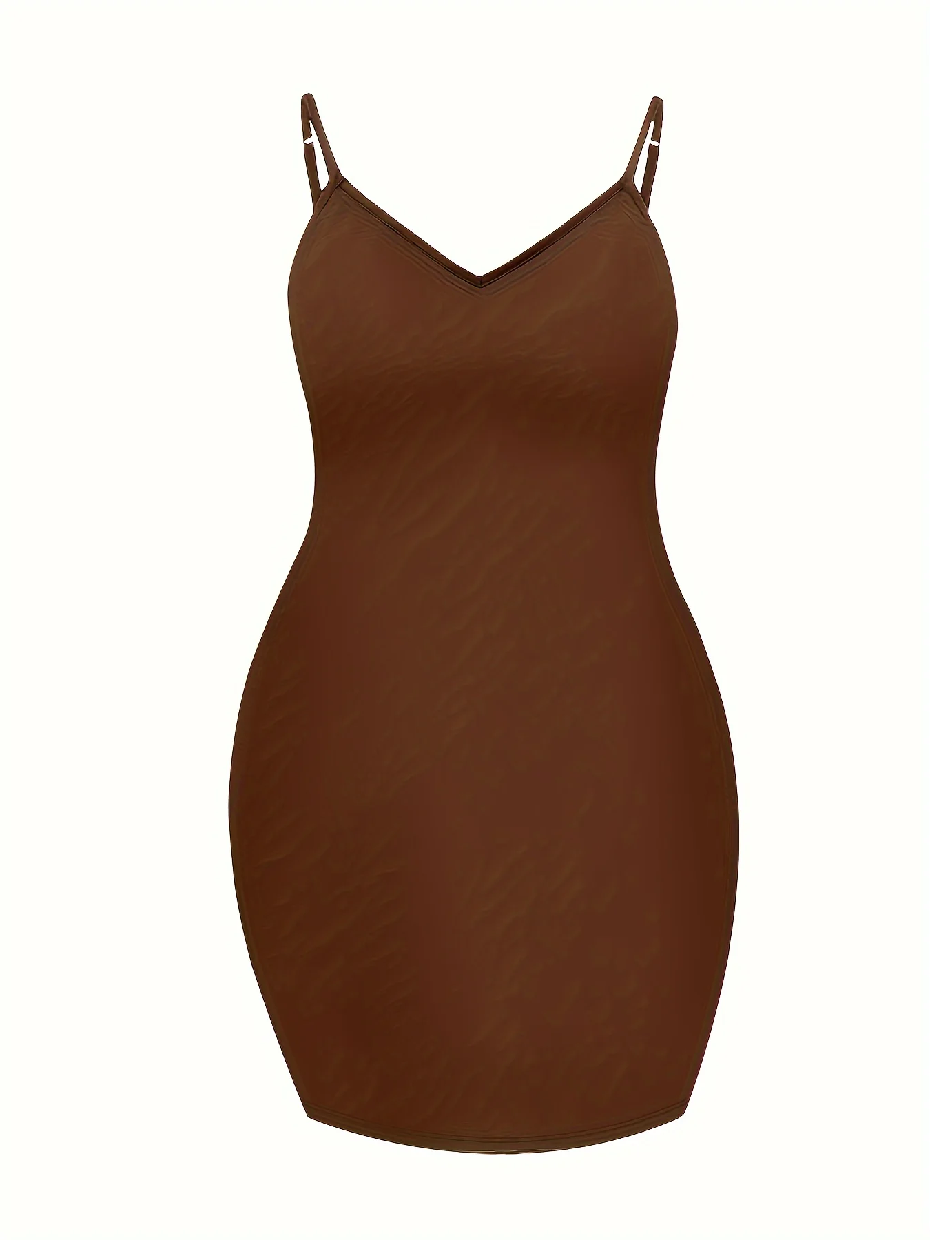 Plus Size Autumn Solid Casual Dress Women's Adjustable Suspender V Neck Slight Stretch Sexy Short Dress - Image 11