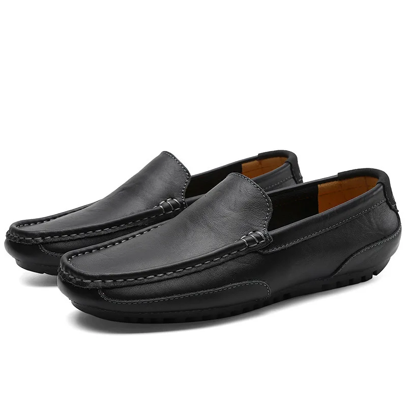 Shoes Leather Men Luxury Trendy Casual Slip on Formal Loafers Men Moccasins Italian Black Male Driving Shoes Sneakers Plus Size - Image 7