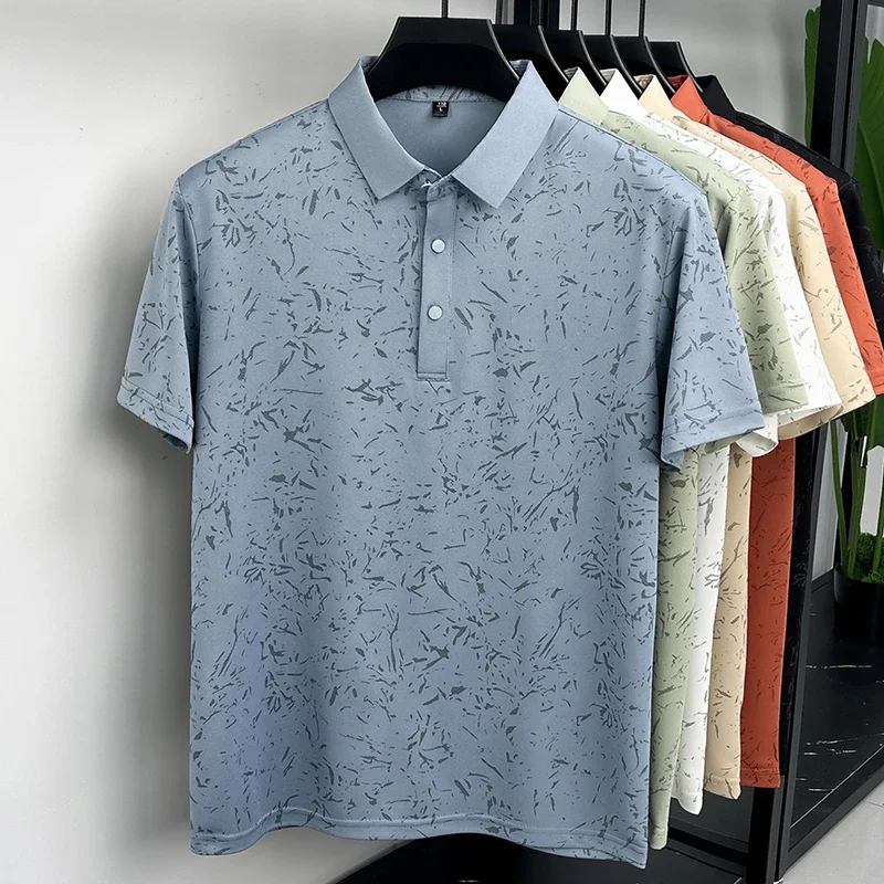 Men Classic Polo Shirt With Printed Pattern Short Sleeve Tops For Everyday Use And Semi Formal Occasions - Image 7