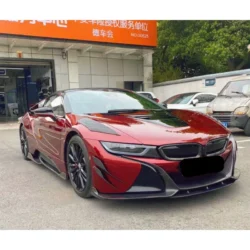 For BMW I8 modified body kit EB style carbon fiber front and rear bumper lip splitter rear spoiler wind knife decoration