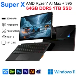 OneXPlayer Super X Gaming Laptop AMD Ryzen AI Max+395 14-inch 2.8K 60/120Hz AMOLED Tablet Windows 11 Fingerprint Unlock WIFI 7