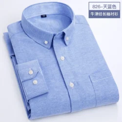 Men's Long Sleeve Shirt Spring Summer Autumn Winter Oxford Woven Slim Free Ironing Comfortable Soft Casual Fashion Simple Work
